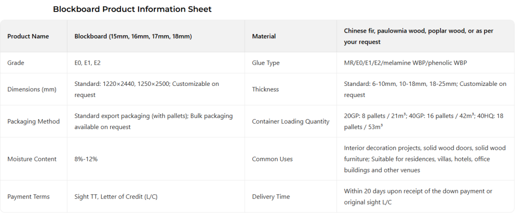 中密度纤维板产品信息